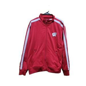 Vintage University of Wisconsin Badgers Track Jacket Mens Large Red Stitched
